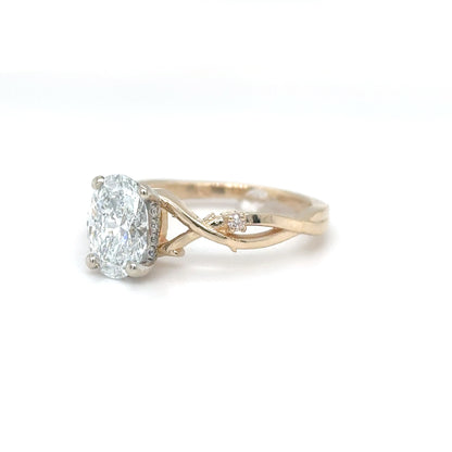 14KY 1.31CT OVAL DIAMOND ENGAGEMENT RING SI1/D 3.4G