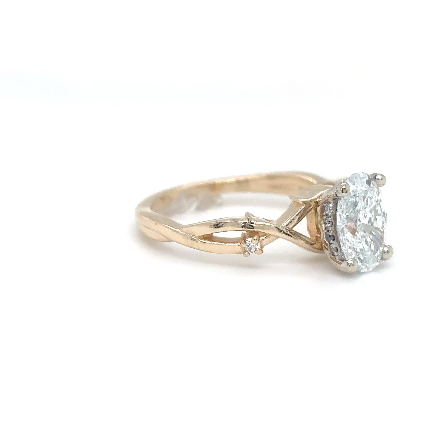 14KY 1.31CT OVAL DIAMOND ENGAGEMENT RING SI1/D 3.4G