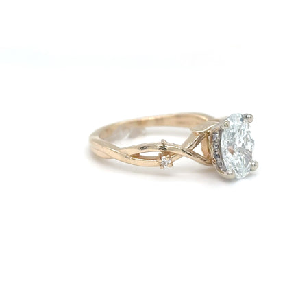 14KY 1.31CT OVAL DIAMOND ENGAGEMENT RING SI1/D 3.4G