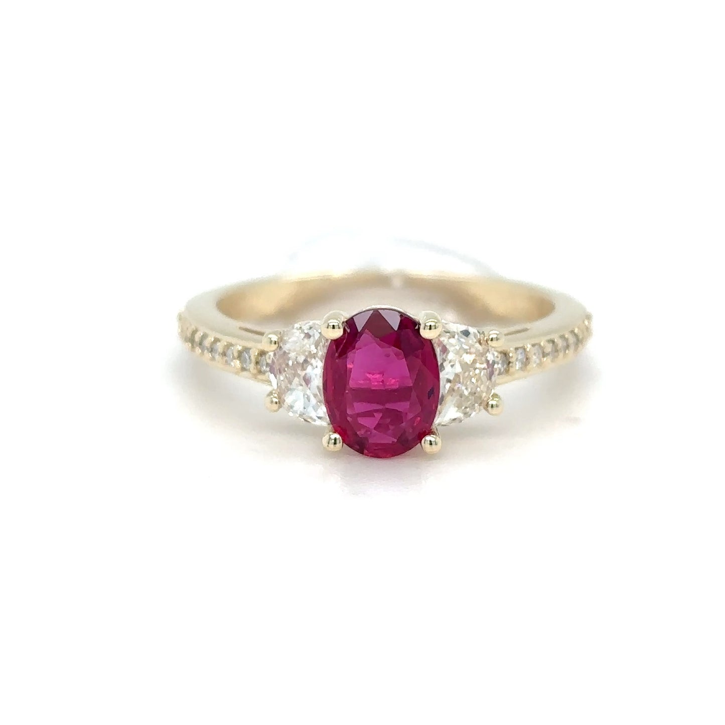 14KY 1.54CTW RUBY-DIAMOND RING "AAA" VS2/F-G 3.1G