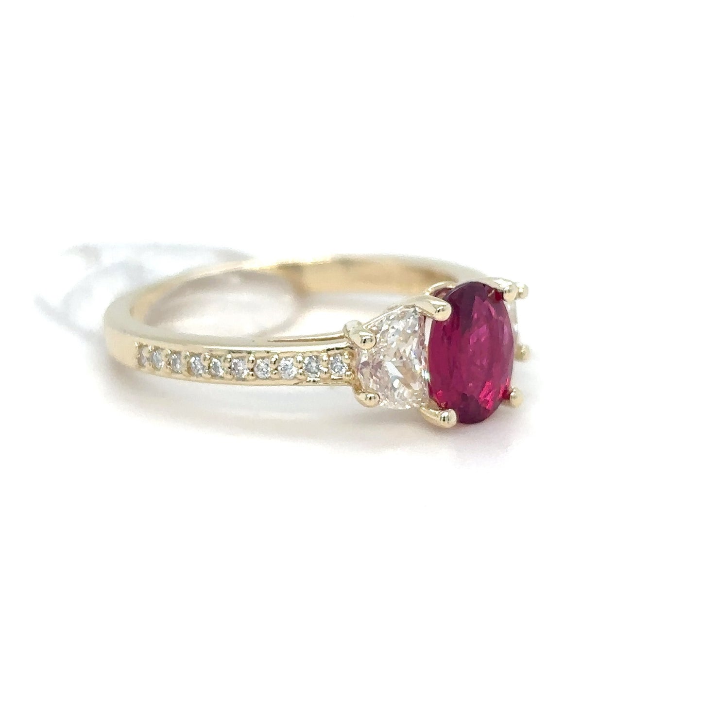 14KY 1.54CTW RUBY-DIAMOND RING "AAA" VS2/F-G 3.1G