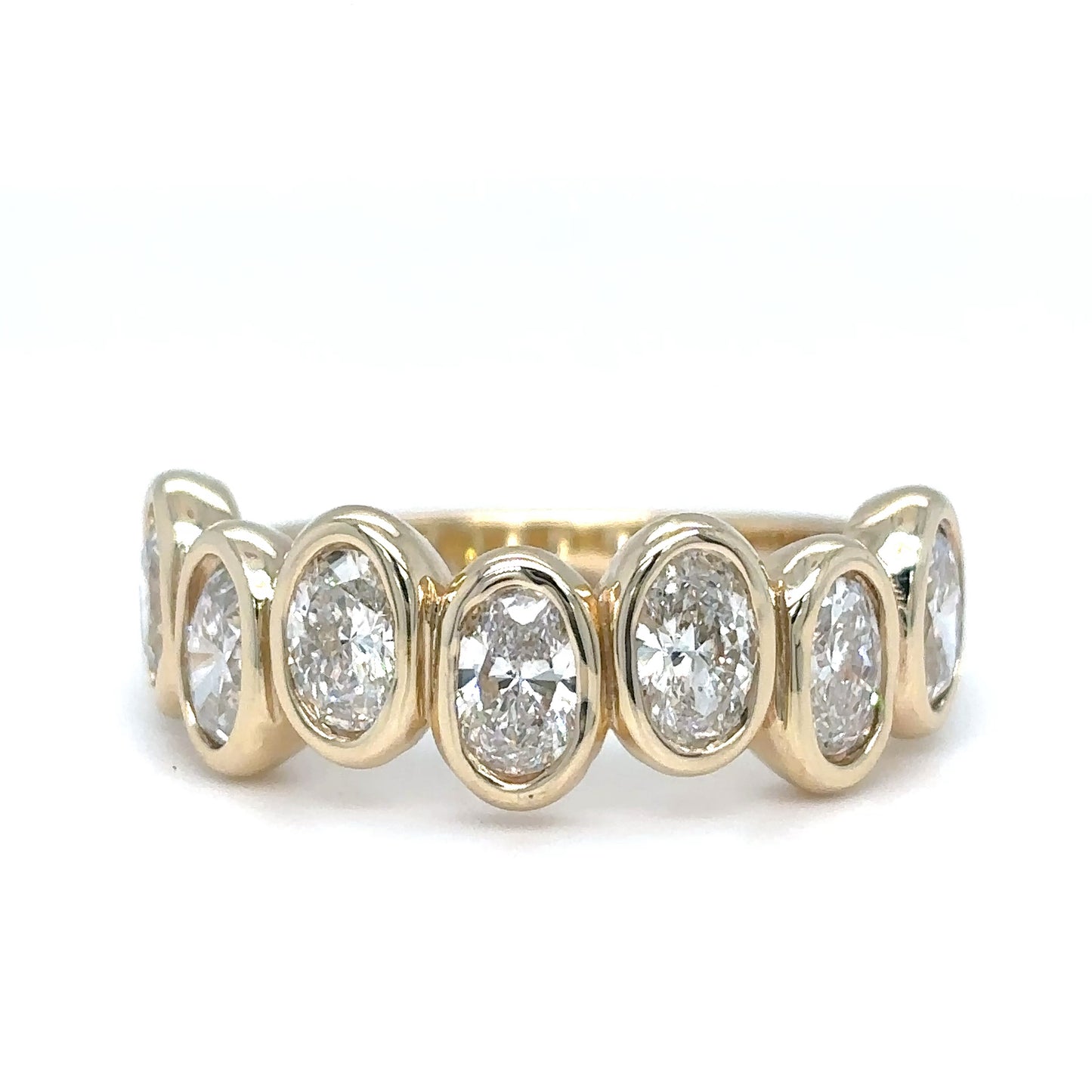 14KY 1.65CTW BEZEL OVAL BRILLIANT DIAMOND RING VS2-SI1/F-G 4.7G
