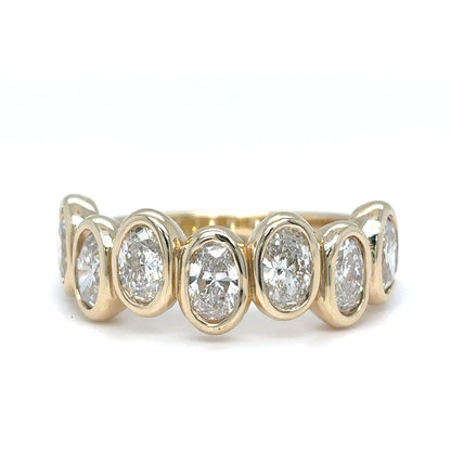 14KY 1.65CTW BEZEL OVAL BRILLIANT DIAMOND RING VS2-SI1/F-G 4.7G