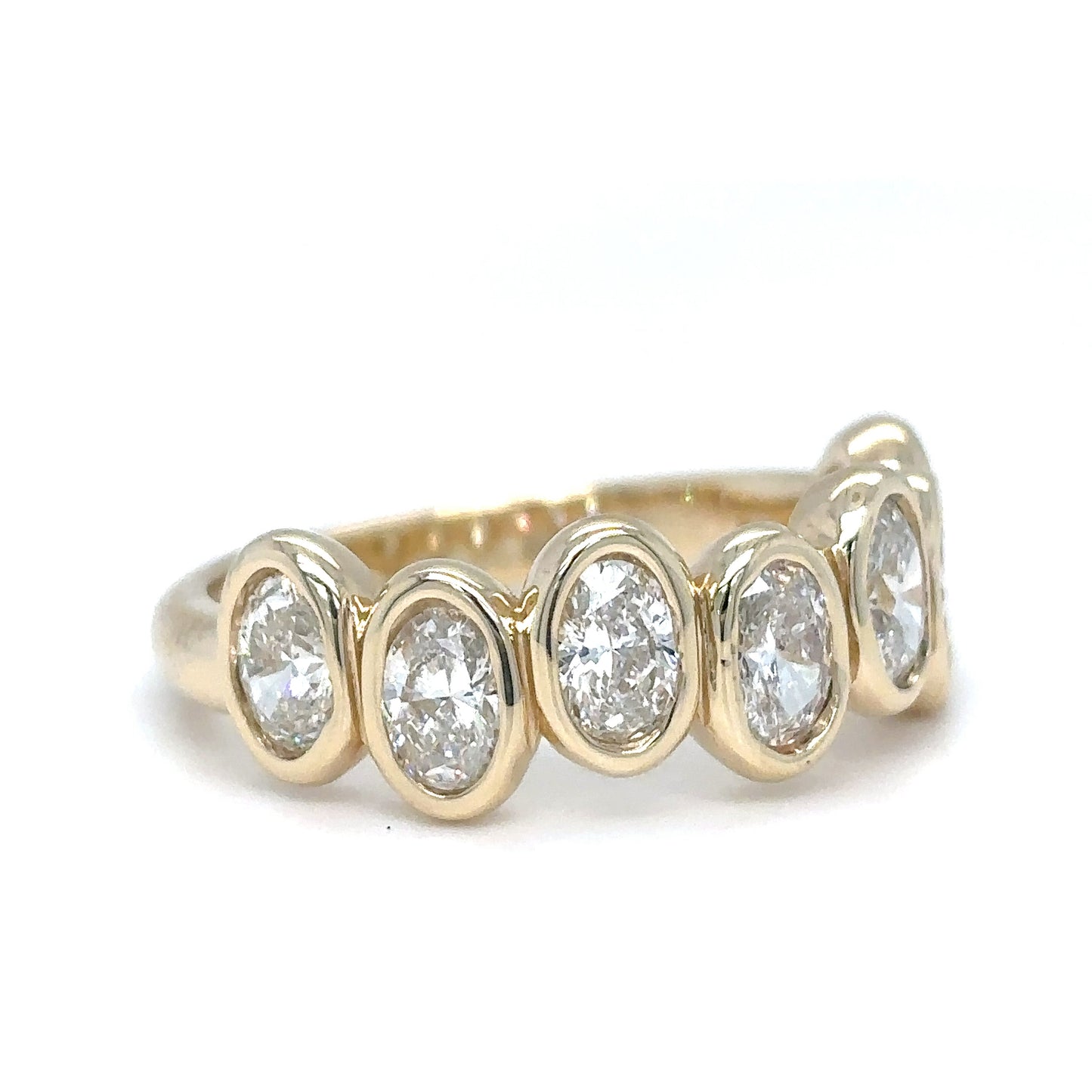 14KY 1.65CTW BEZEL OVAL BRILLIANT DIAMOND RING VS2-SI1/F-G 4.7G