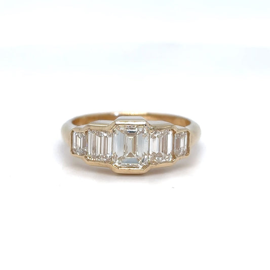 14KY 2.09CTW GRADUATED EMERALD BRILLIANT DIAMOND BAND VS2/G 4.6G-Fine Jewelry in Bradenton &amp; Lakewood Ranch, Fl. | Michael &amp; Co. Jewelers