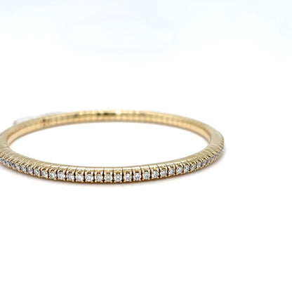 14KY 2.16CTW FLEXIBLE DIAMOND BANGLE BRACELET SI/G-H 16.0G