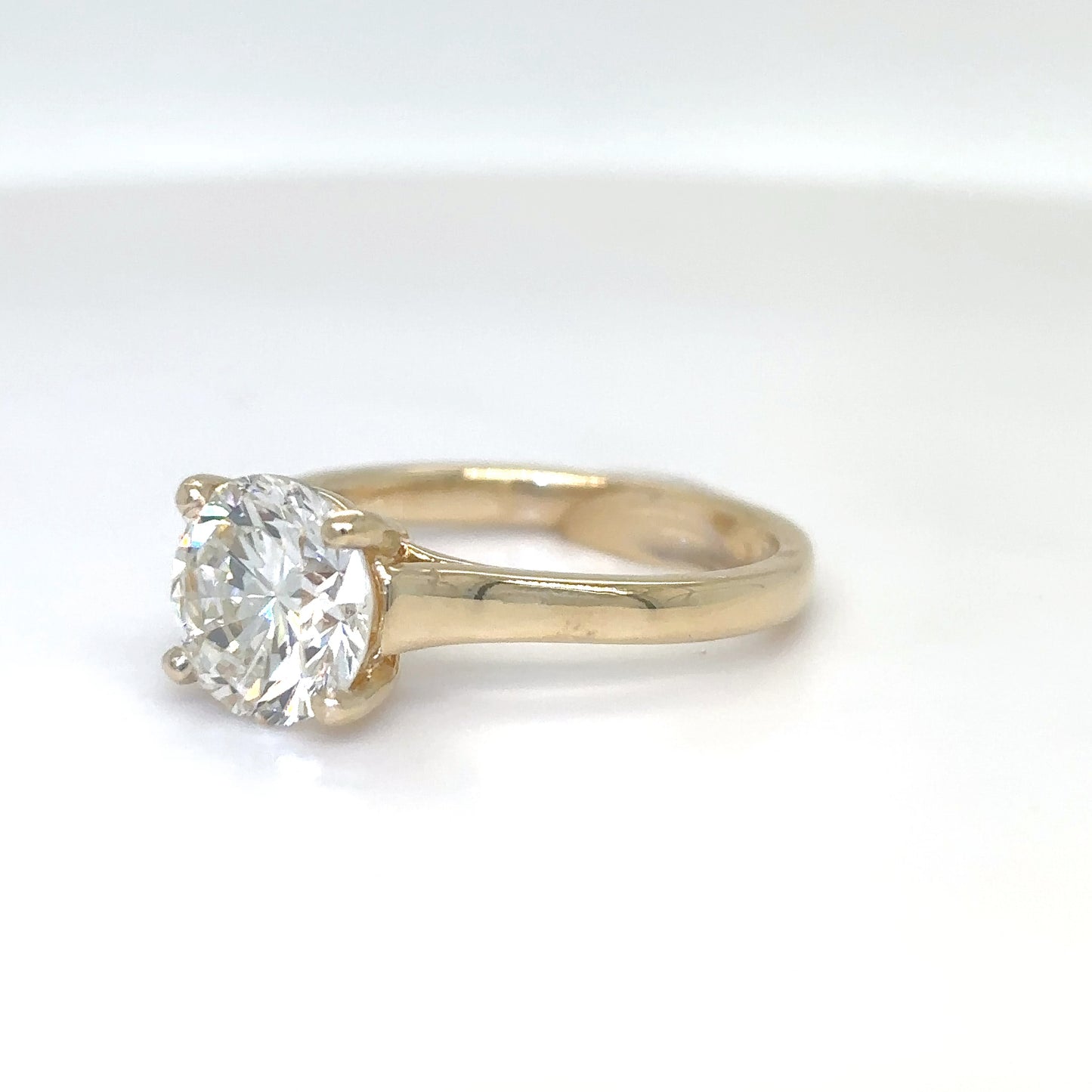 14KY 2.26CT ROUND BRILLIANT DIAMOND ENGAGEMENT RING SI1/I 3.8G
