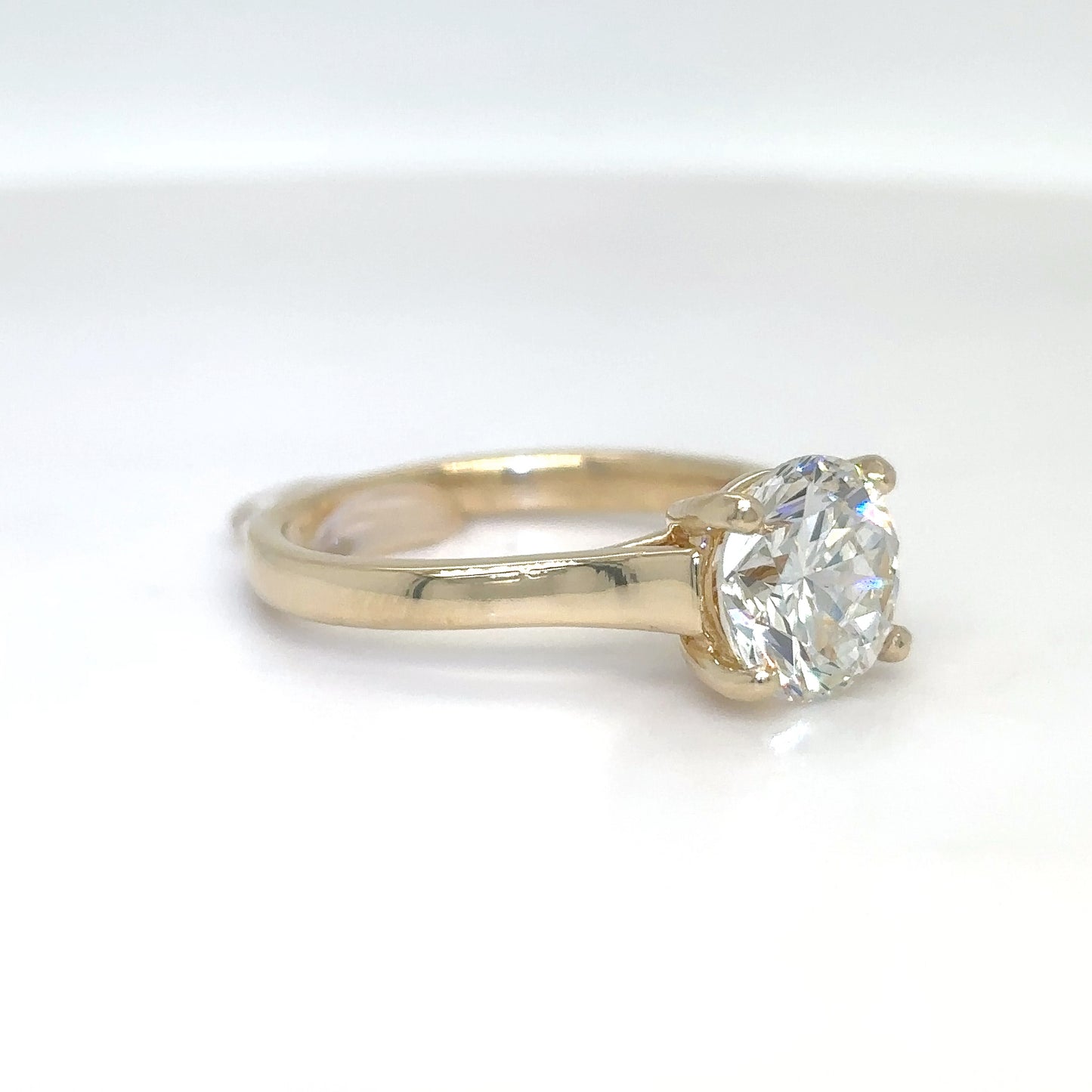 14KY 2.26CT ROUND BRILLIANT DIAMOND ENGAGEMENT RING SI1/I 3.8G