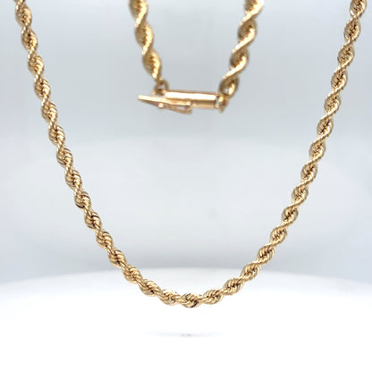 14KY 30" 3.0MM SOLID ROPE CHAIN 26.7G