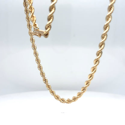 14KY 30" 3.0MM SOLID ROPE CHAIN 26.7G