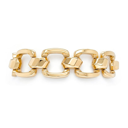 14KY 7.5" 16MM FASHION SQUARE LINK BRACELET 18.8G