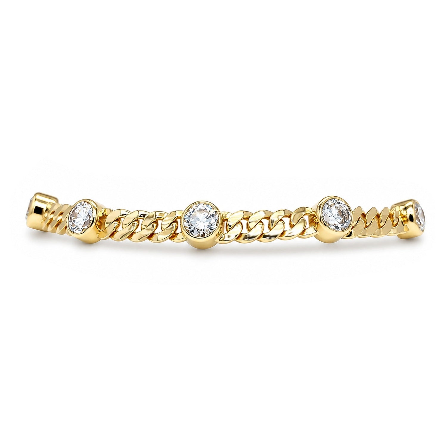 14KY 7.5" 3.25CTW ROUND BRILLIANT LGD 4.6MM LINK BRACELET VVS2/F 9.3G - Michael & Co. Jewelers