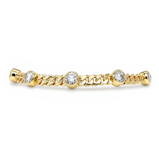 14KY 7.5" 3.25CTW ROUND BRILLIANT LGD 4.6MM LINK BRACELET VVS2/F 9.3G - Michael & Co. Jewelers