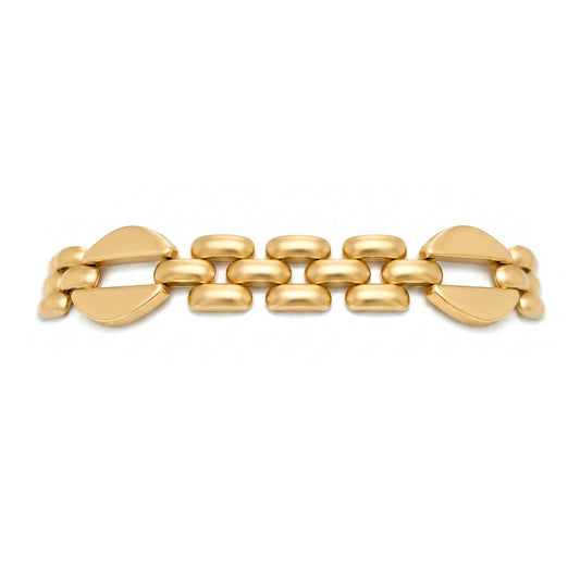 14KY 7.5" FANCY PANTHER LINK BRACELET 17.2G