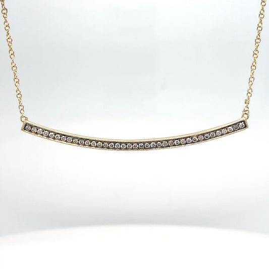 14KY LEVIAN 16-19" CHOCOLATE DIAMOND BAR PENDANT SI1 3.7G-Fine Jewelry in Bradenton &amp; Lakewood Ranch, Fl. | Michael &amp; Co. Jewelers
