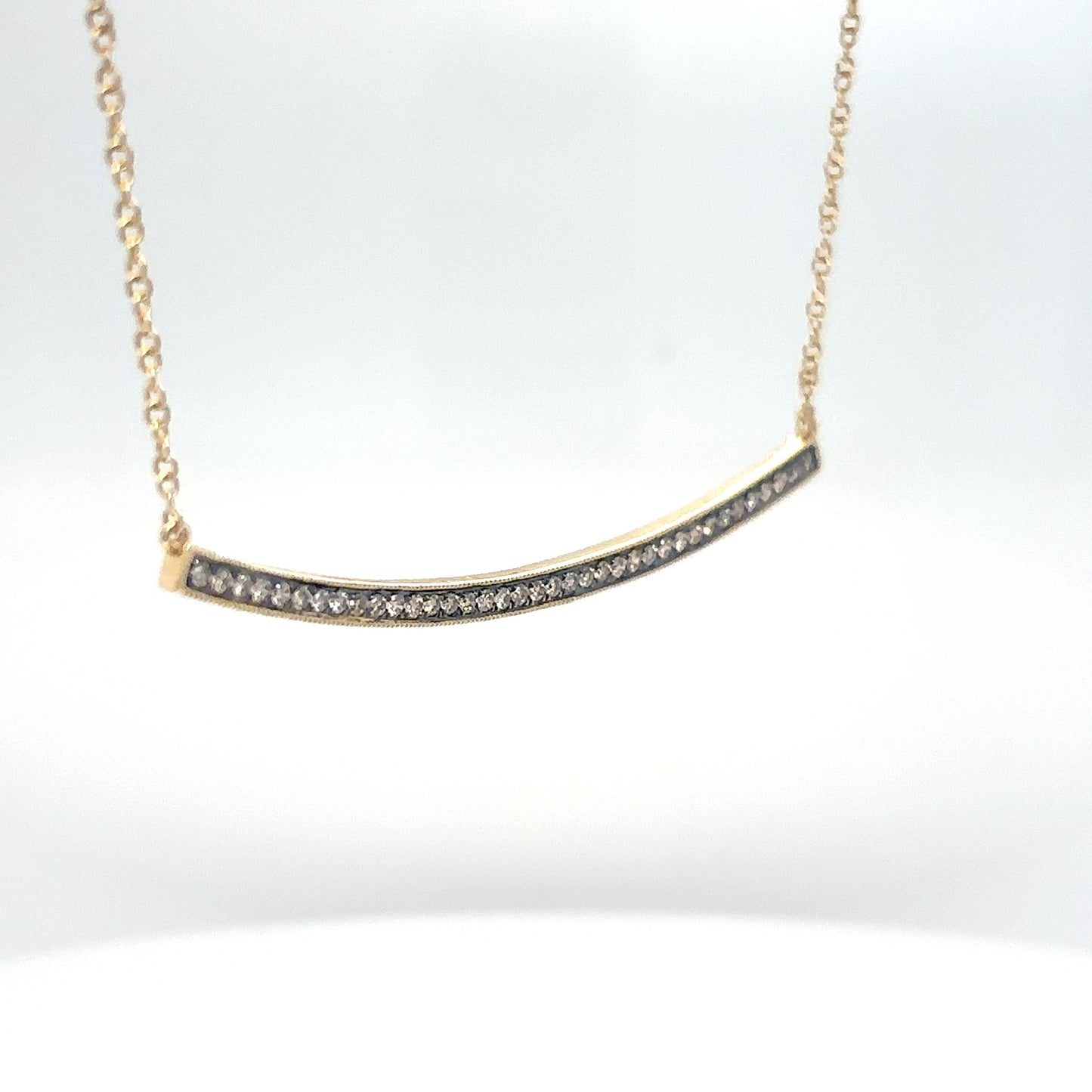 14KY LEVIAN 16-19" CHOCOLATE DIAMOND BAR PENDANT SI1 3.7G