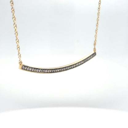 14KY LEVIAN 16-19" CHOCOLATE DIAMOND BAR PENDANT SI1 3.7G