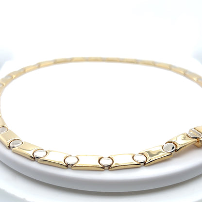 14K TWO-TONE 16" 7MM FASHION NECKLACE 28.1G