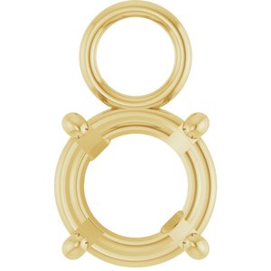 14K Yellow Gold 6.5 mm Round 4-Prong Basket Dangle