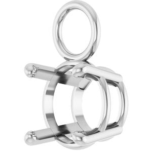 14K Yellow Gold 6.5 mm Round 4-Prong Basket Dangle