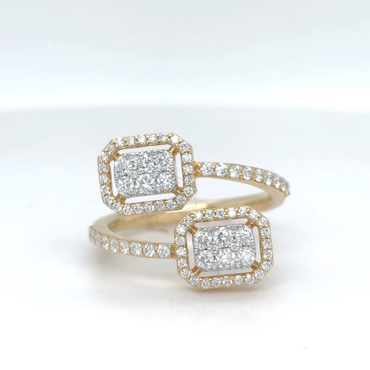 18KTT 0.64CTW ROUND BRILLIANT DIAMOND BYPASS RING VS/F-G 4.4G-Fine Jewelry in Bradenton &amp; Lakewood Ranch, Fl. | Michael &amp; Co. Jewelers