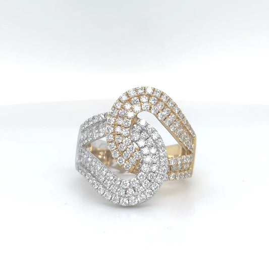 18KTT 1.42CTW ROUND BRILLIANT DIAMOND INTERLOCKING LOOP RING VS/F-G 7.8G-Fine Jewelry in Bradenton &amp; Lakewood Ranch, Fl. | Michael &amp; Co. Jewelers