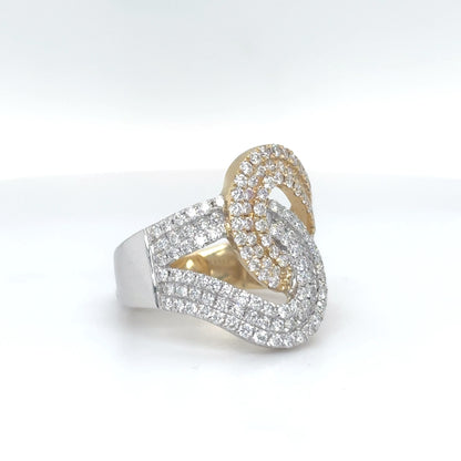 18KTT 1.42CTW ROUND BRILLIANT DIAMOND INTERLOCKING LOOP RING VS/F-G 7.8G