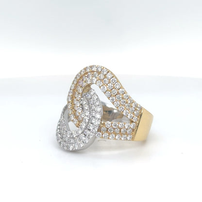 18KTT 1.42CTW ROUND BRILLIANT DIAMOND INTERLOCKING LOOP RING VS/F-G 7.8G