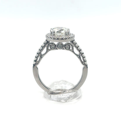 18KW 1.92CTW ROUND DIAMOND HALO ENGAGEMENT RING SI1/J 4.4G