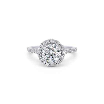 18KW 1.92CTW ROUND DIAMOND HALO ENGAGEMENT RING SI1/J 4.4G