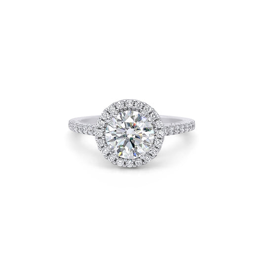 18KW 1.92CTW ROUND DIAMOND HALO ENGAGEMENT RING SI1/J 4.4G-Fine Jewelry in Bradenton &amp; Lakewood Ranch, Fl. | Michael &amp; Co. Jewelers