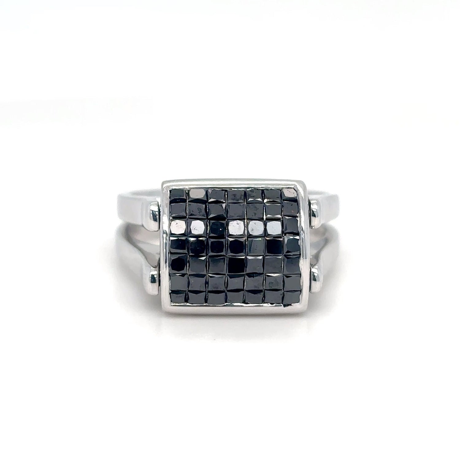 18KW REVERSIBLE 2.00CTW BLACK-WHITE PRINCESS CUT DIAMND RING VS/G 10.8G - Fine Jewelry in Bradenton Michael & Co. Jewelers