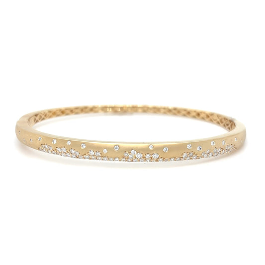18KY 0.72CTW ROUND BRILLIANT DIAMOND BANGLE BRACELET VS/F-G 12.3G - Michael & Co. Jewelers