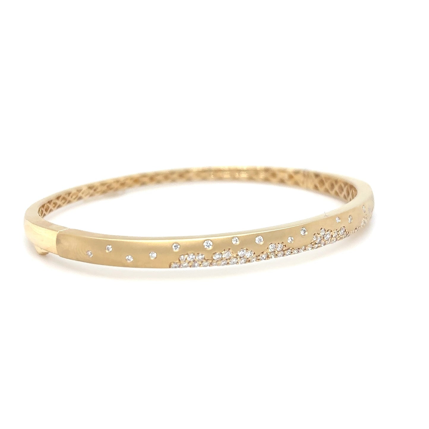18KY 0.72CTW ROUND BRILLIANT DIAMOND BANGLE BRACELET VS/F-G 12.3G