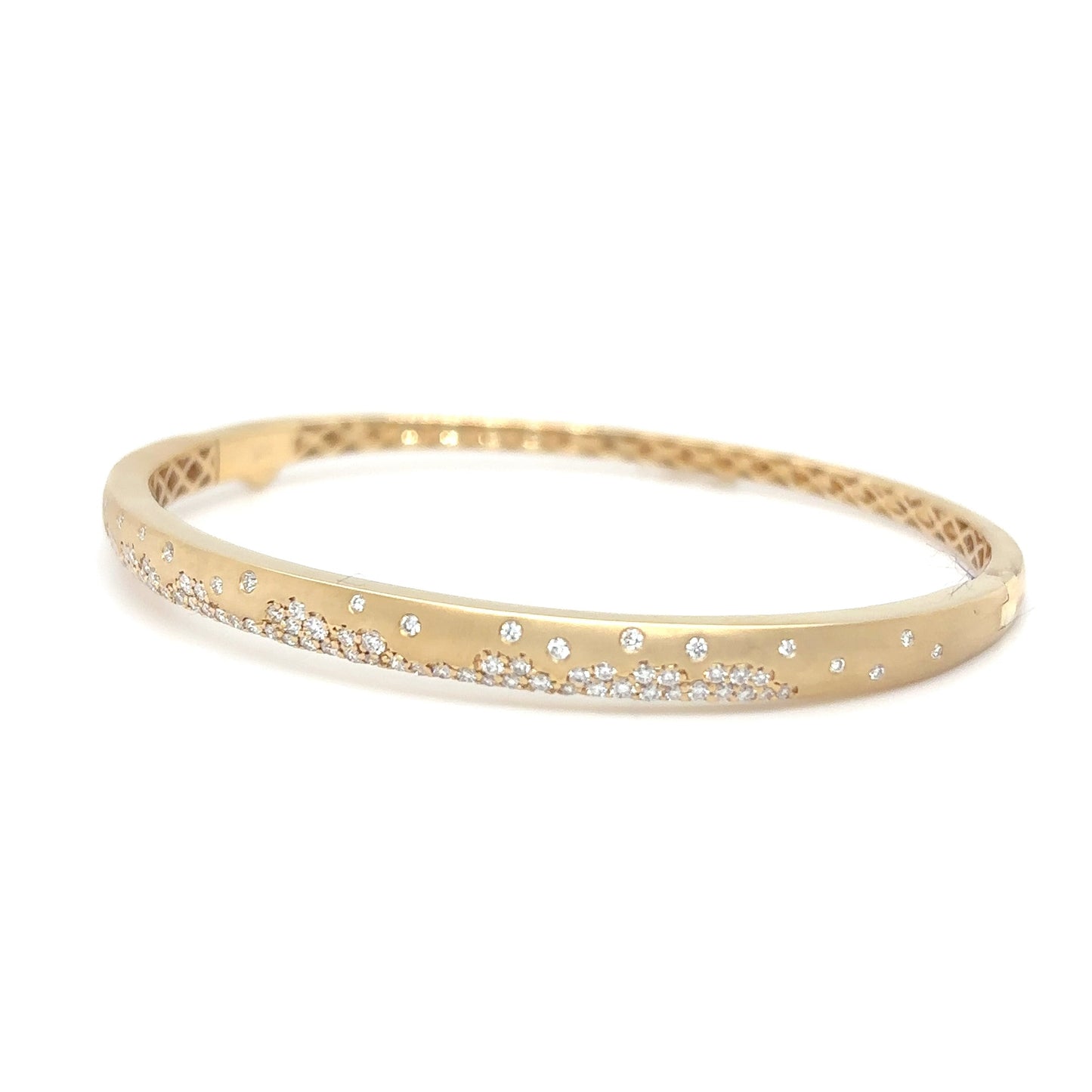 18KY 0.72CTW ROUND BRILLIANT DIAMOND BANGLE BRACELET VS/F-G 12.3G
