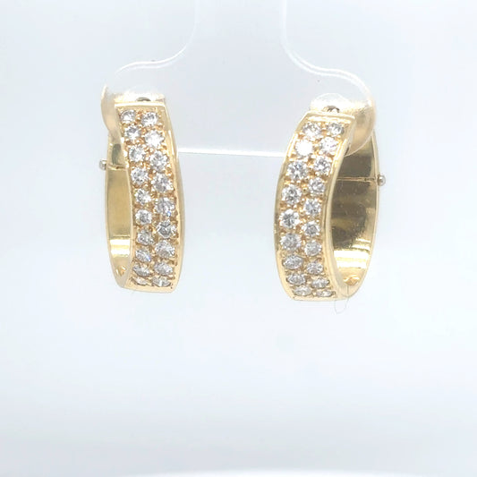 18KY 0.75CTW PAVE DIAMOND FASHION HOOP EARRINGS VS/F-G 7.4G-Fine Jewelry in Bradenton &amp; Lakewood Ranch, Fl. | Michael &amp; Co. Jewelers