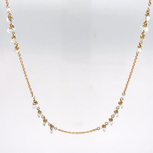 18KY 18" 2.44CTW LASER DRILLED ROUND BRILLIANT DIAMOND NECKLACE SI1/F-G 3.2G-Fine Jewelry in Bradenton &amp; Lakewood Ranch, Fl. | Michael &amp; Co. Jewelers