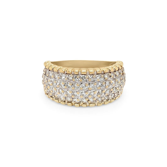 18KY 1.00CTW PAVE ROUND DIAMOND BAND SI/H-I 5.4G