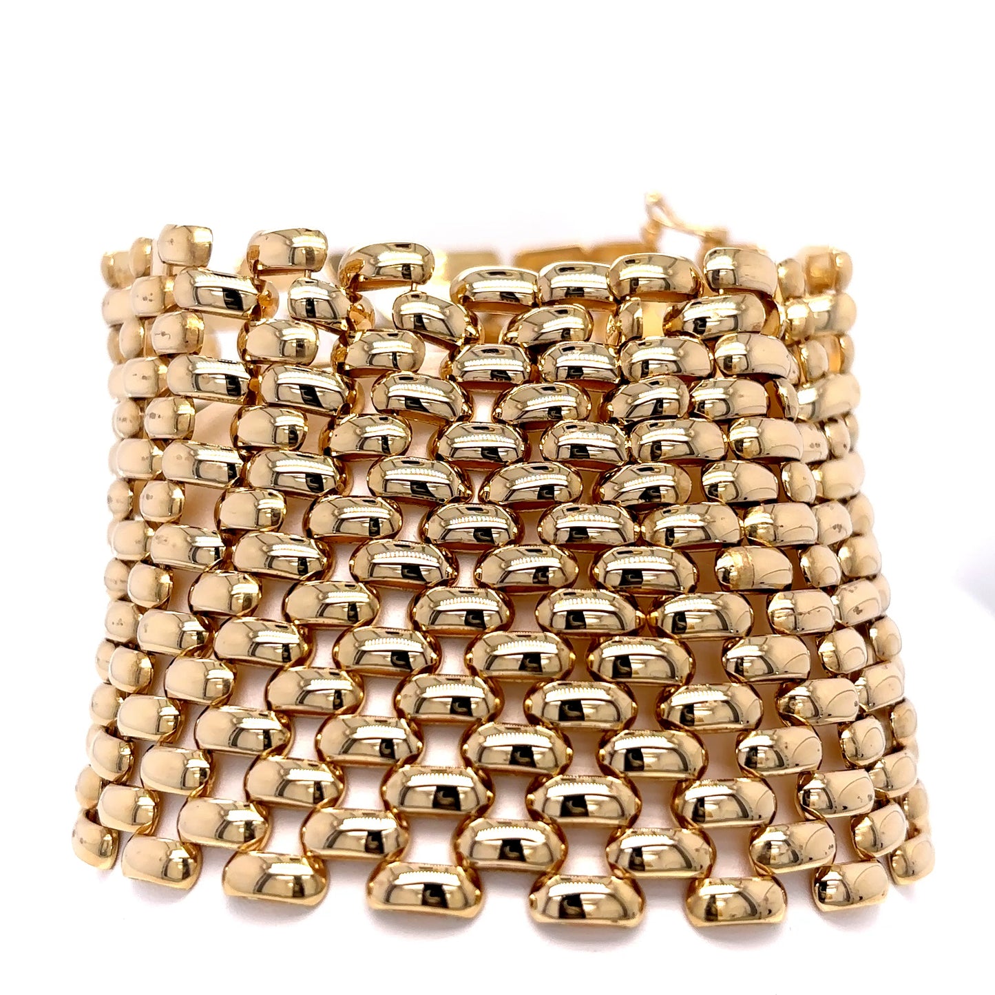 18KY 7.5" 45MM PANTHER LINK BRACELET 76.7G
