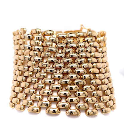 18KY 7.5" 45MM PANTHER LINK BRACELET 76.7G