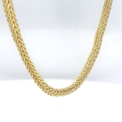 18K 18" 4.0MM SOLID FANCY BRAIDED NECKLACE 38.8G