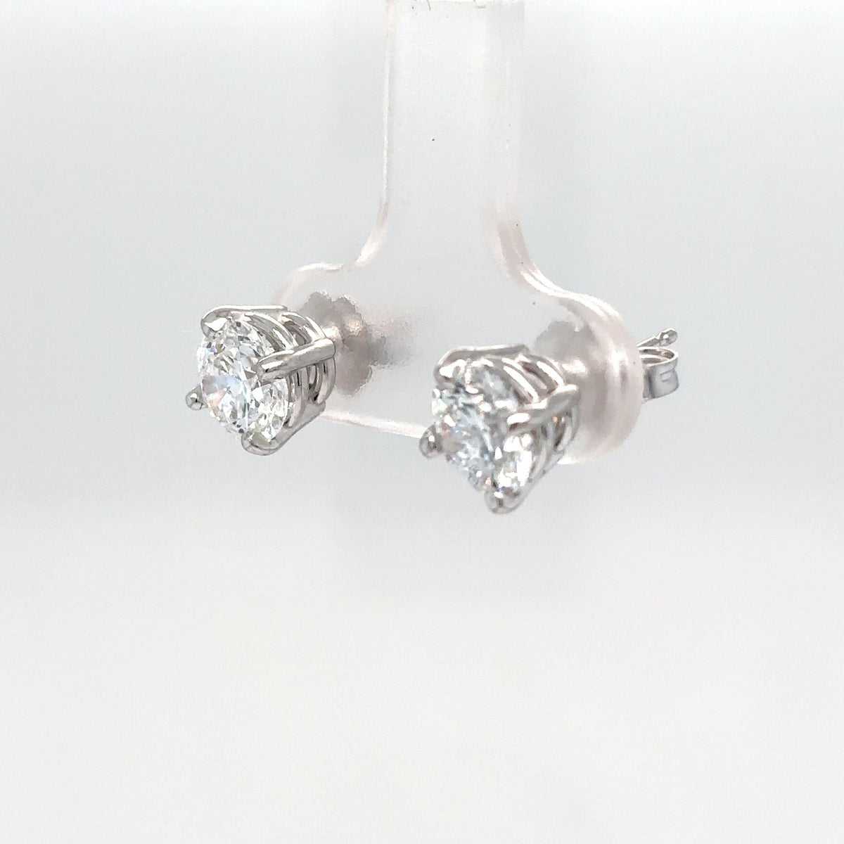 2.00CTW ROUND BRILLIANT LGD SOLITAIRE EARRINGS VVS1/D-VVS2/E
