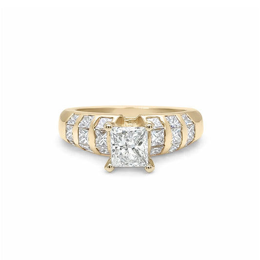 14KY 2.08CTW RECTANGULAR MODIFIED BRILLIANT DIAMOND ENGAGEMENT RING I2/K-SI1/G-H 6.1G-Fine Jewelry in Bradenton &amp; Lakewood Ranch, Fl. | Michael &amp; Co. Jewelers