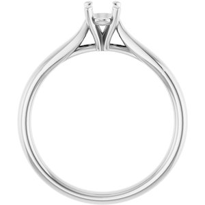 14K White Gold 6x4 mm Oval Engagement Ring Mounting
