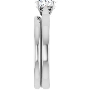 14K White Gold 6x4 mm Oval Engagement Ring Mounting