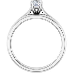 14K White Gold 6x4 mm Oval Engagement Ring Mounting