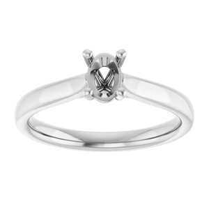 14K White Gold 6x4 mm Oval Engagement Ring Mounting