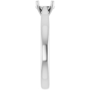 14K White Gold 6x4 mm Oval Engagement Ring Mounting
