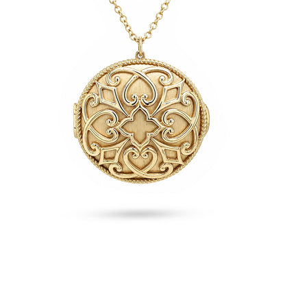 GABRIEL & CO. 14KY 28" ROUND 26MM LOCKET 15.0G