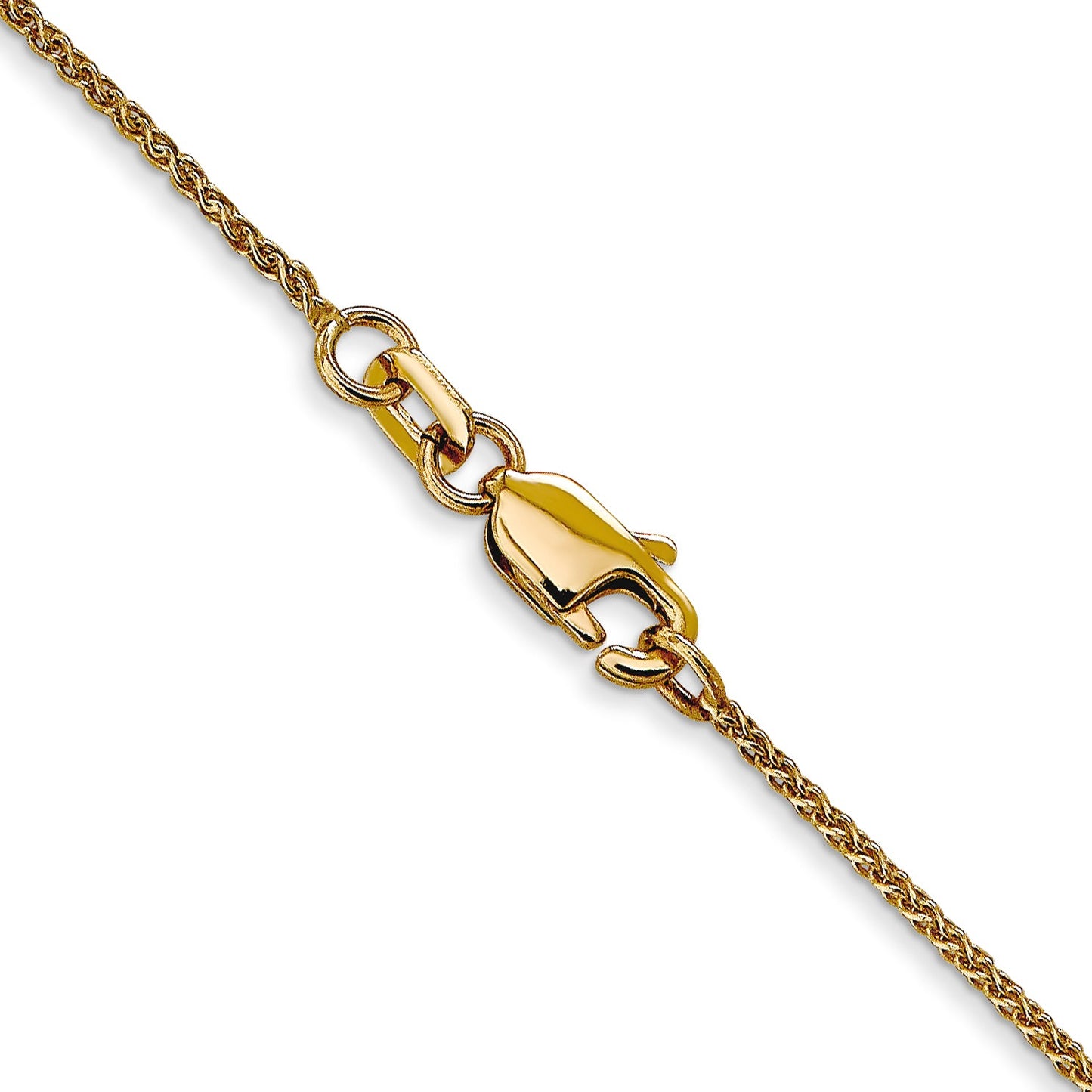 14K 22 inch 1.05mm Diamond-cut Spiga with Lobster Clasp Chain